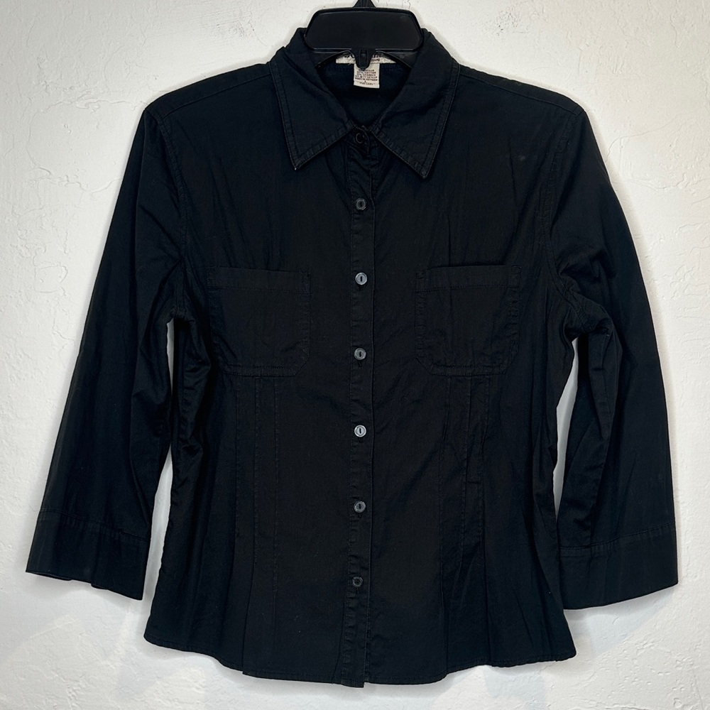 Classic Black Button Down Shirt for Women